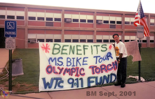 Got money by doing a car wash for getting the torch, for the 9-11 fund and for the MS bike tour