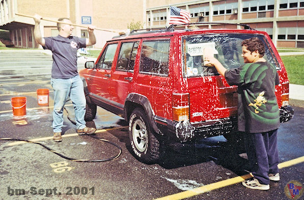 Good buddy Scott and Dan helping with car wash September of 2001